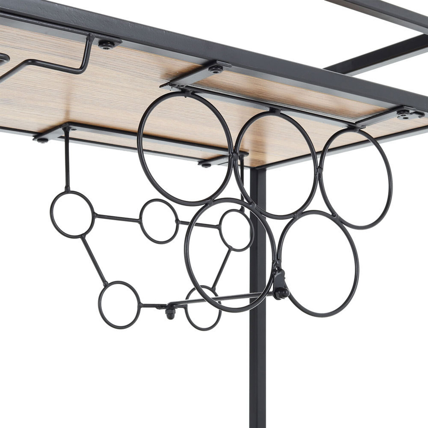 4-wheel Kitchen Trolley With Metal Frame - Black 77cm
