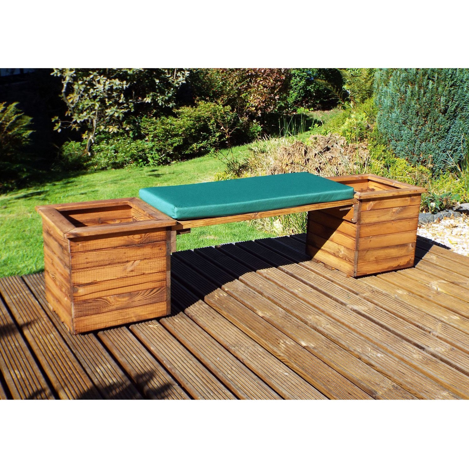 Charles Taylor Deluxe Planter Bench with Seat Cushion - Green