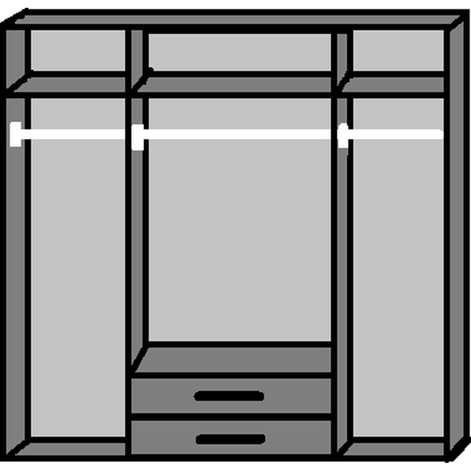 Osaka Oak 4 Door 2 Drawer Wardrobe - Oak