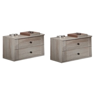 Pair of Chalet 2 Drawer Bedside cabinet