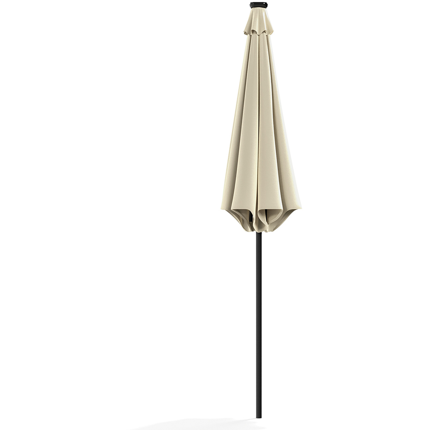 Garden Parasol With Led Strips No Base - Beige