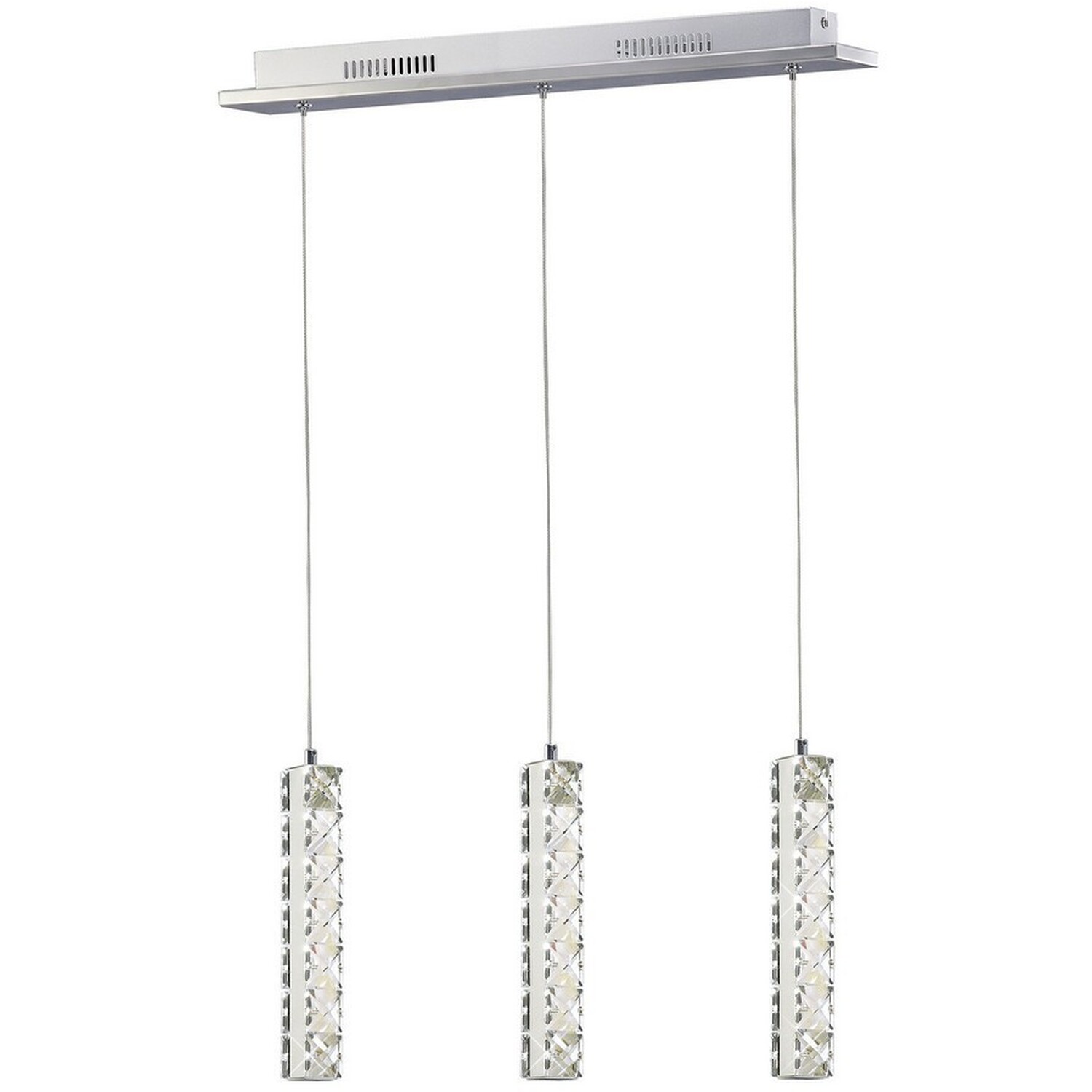 Inspired Galaxy Ceiling Pendant 3 Drop Led 4000K 3 X 3W Polished Chrome, Crystal - Polished Chrome