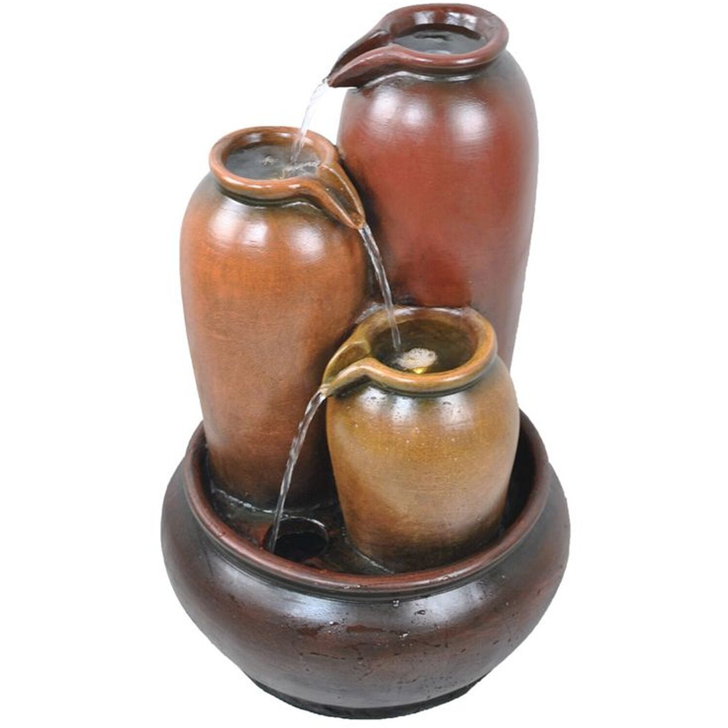 3 Pouring Urns Traditional Water Feature - Grey