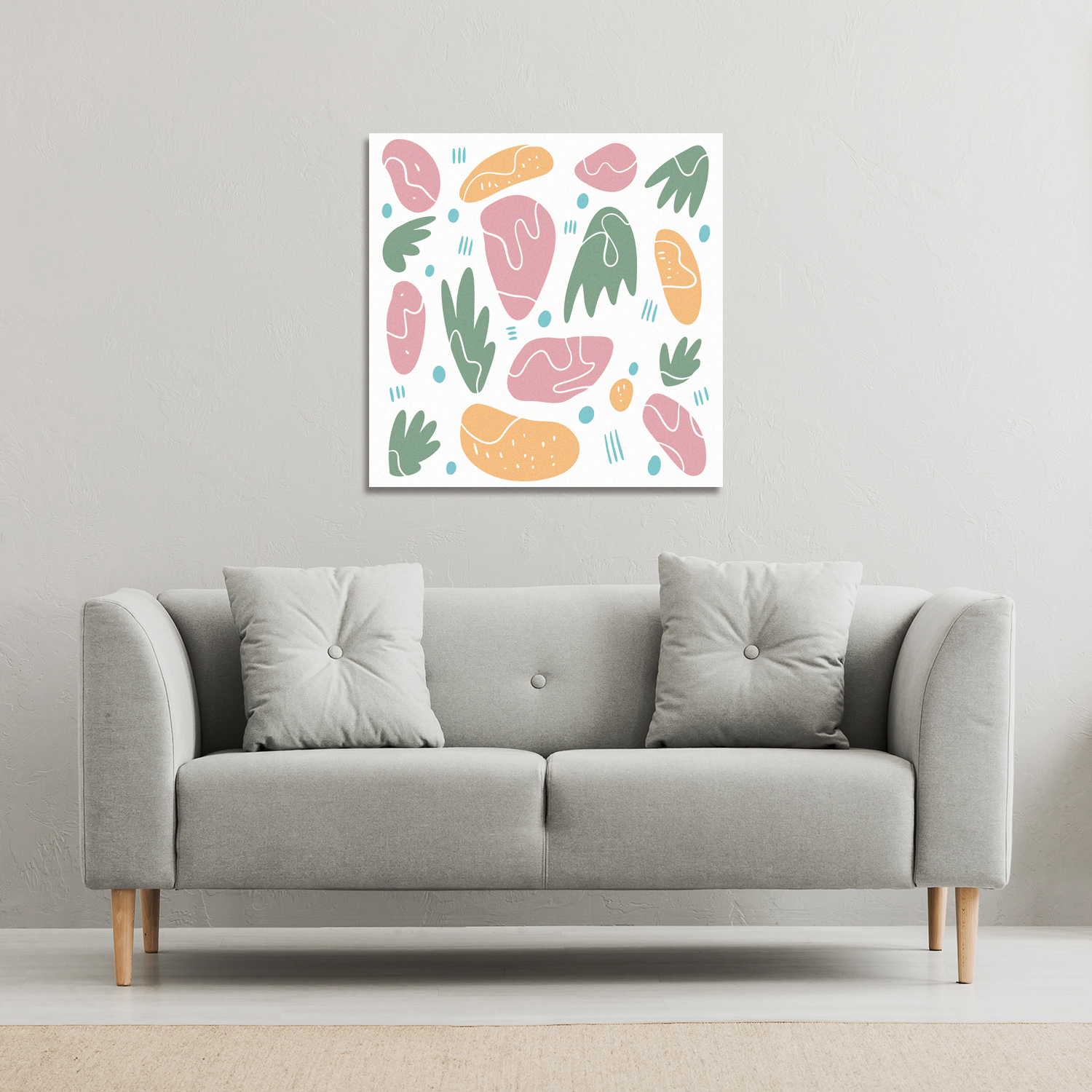 Abstract nature illustrations Canvas Print - Blue / 127cm