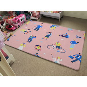 Different People With Mobile Phones And Gadgets Designer Rug