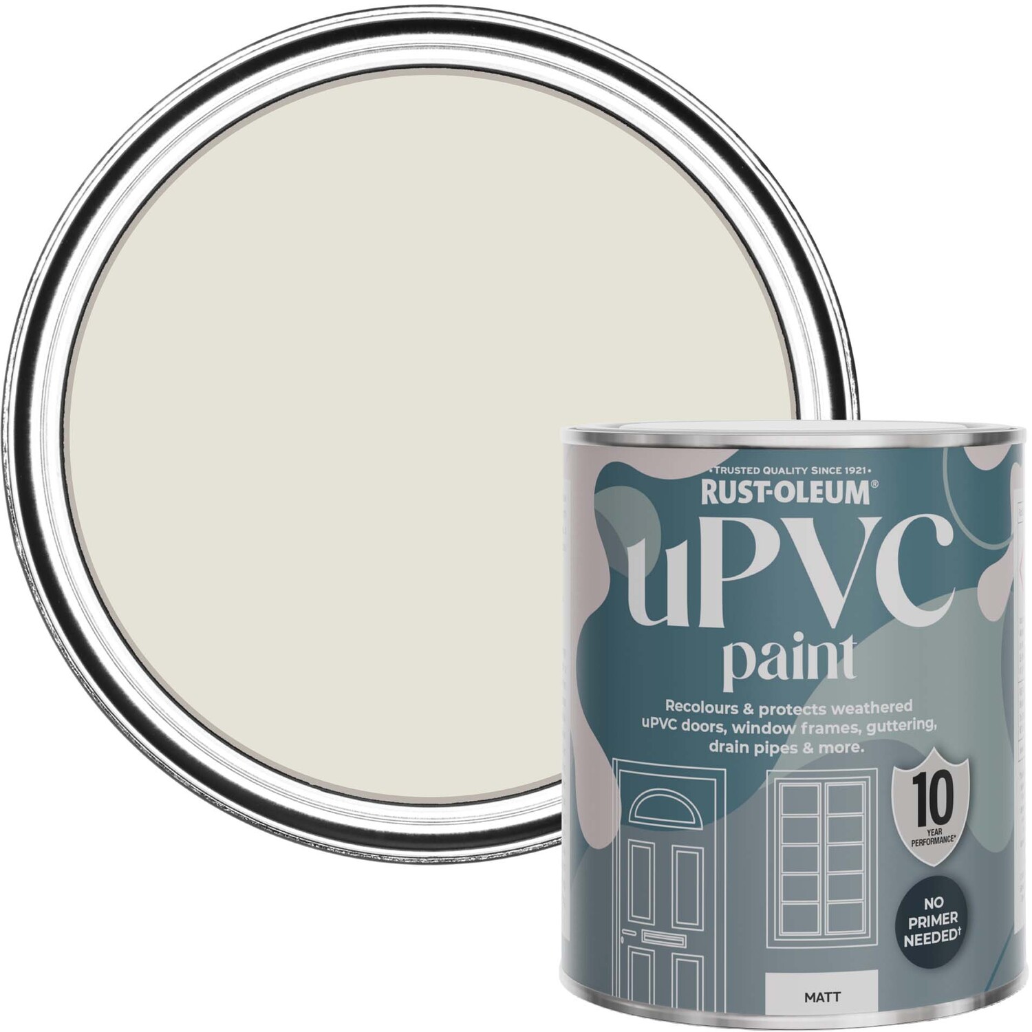 Rust-Oleum uPVC Door and Window Paint Matt Portland Stone 750ml - Neutral - Yellow