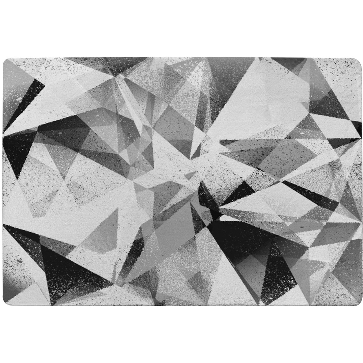 Black  White Geometric Grunge Pattern Rug - Black / 150cm thumbnail