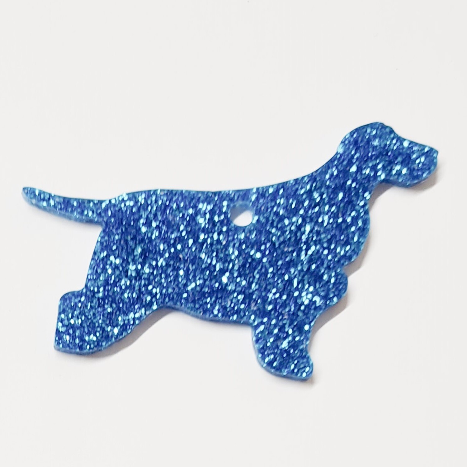 Glitter English Cocker Spaniel Christmas Decoration - Blue