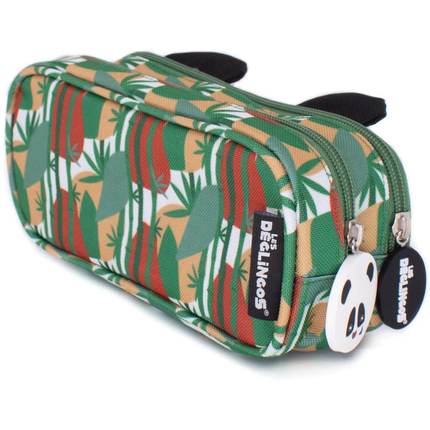 Rototos the Panda 2-Zip Animal Face Pencil Case - Green
