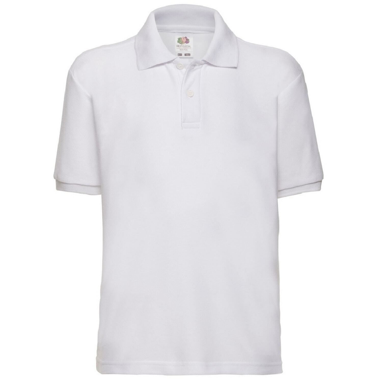 ChildrensKids Unisex 6535 Pique Polo Shirt (Pack of 2) - BC4359 - White / 9-11 / White