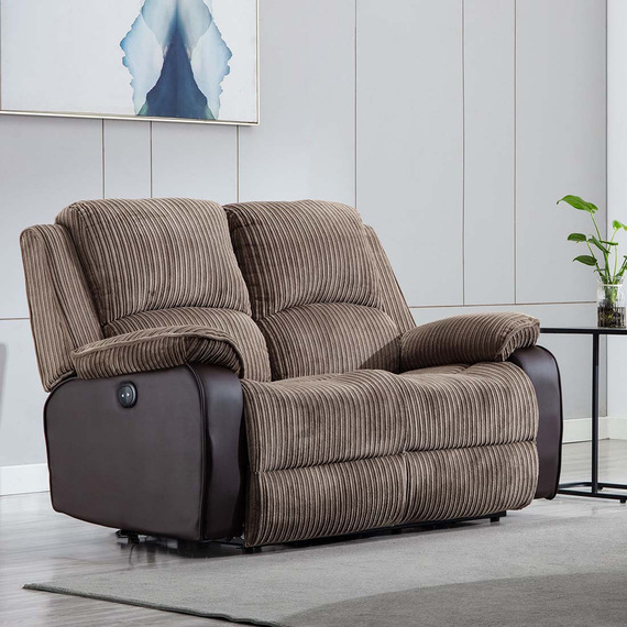 Postana 2 Seater Sofa Electric High Back Fabric Recliner