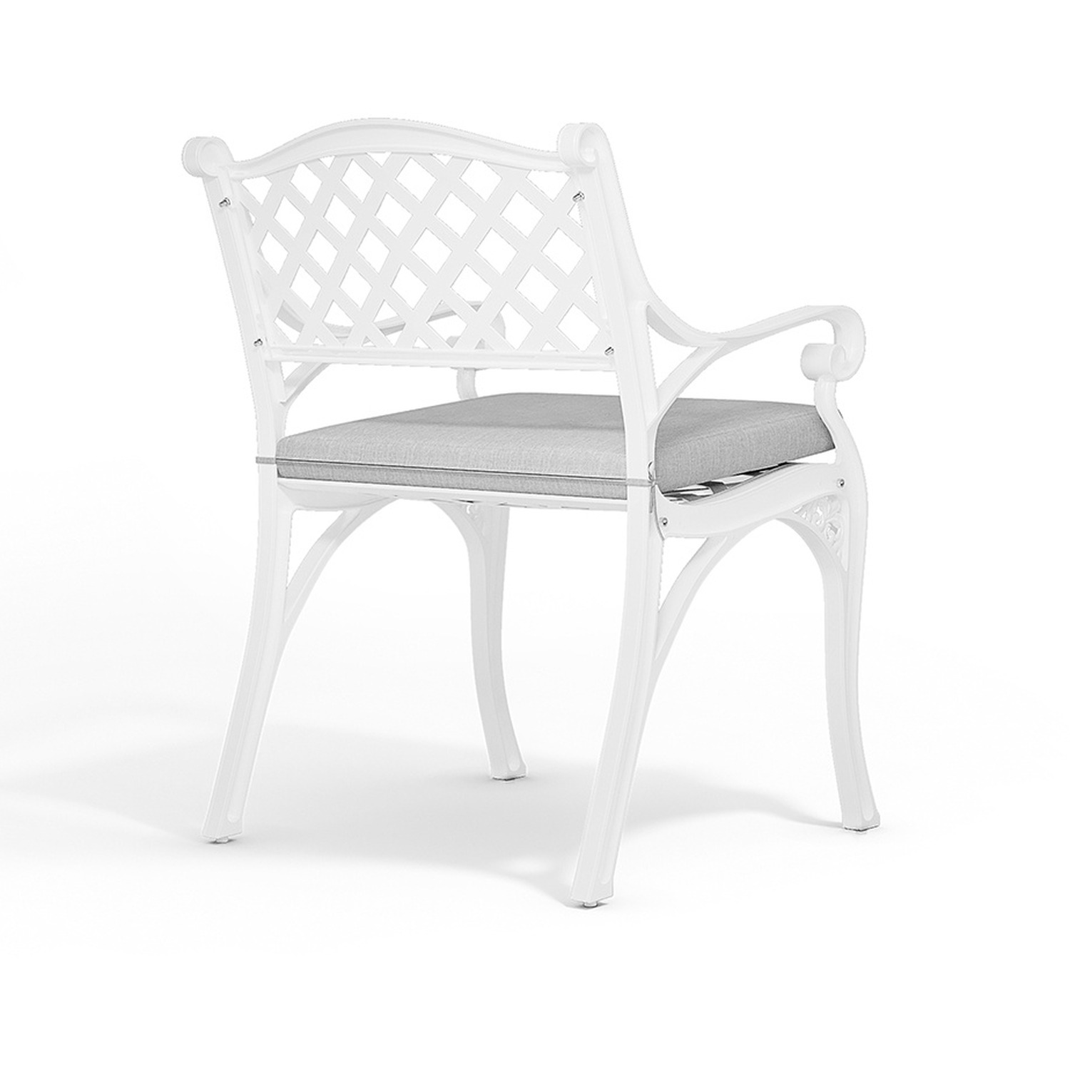 Set Of Two Garden Chairs With Mesh Backrests And Cushions - Beige