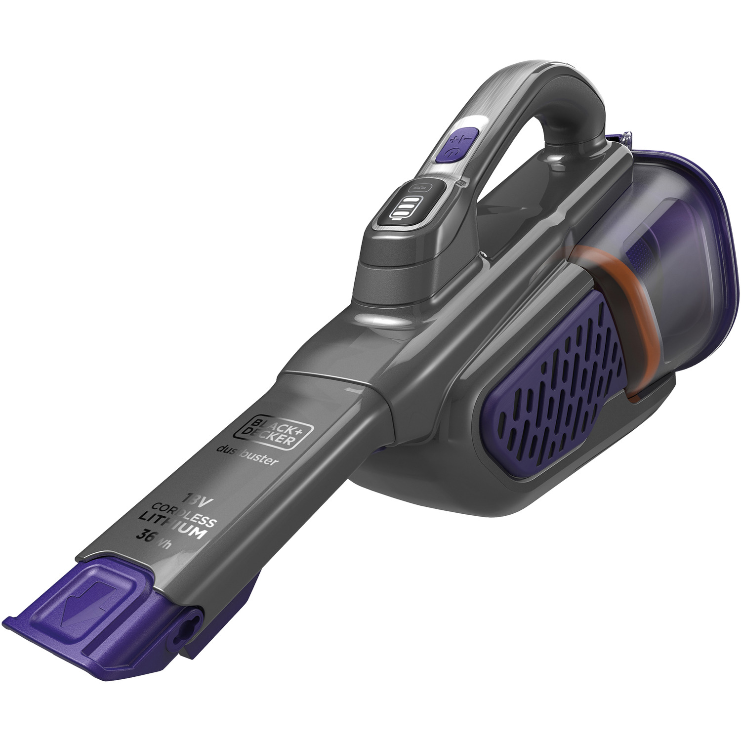 Black and Decker 18V Lithium-Ion Cordless Pet Dustbuster - Grey