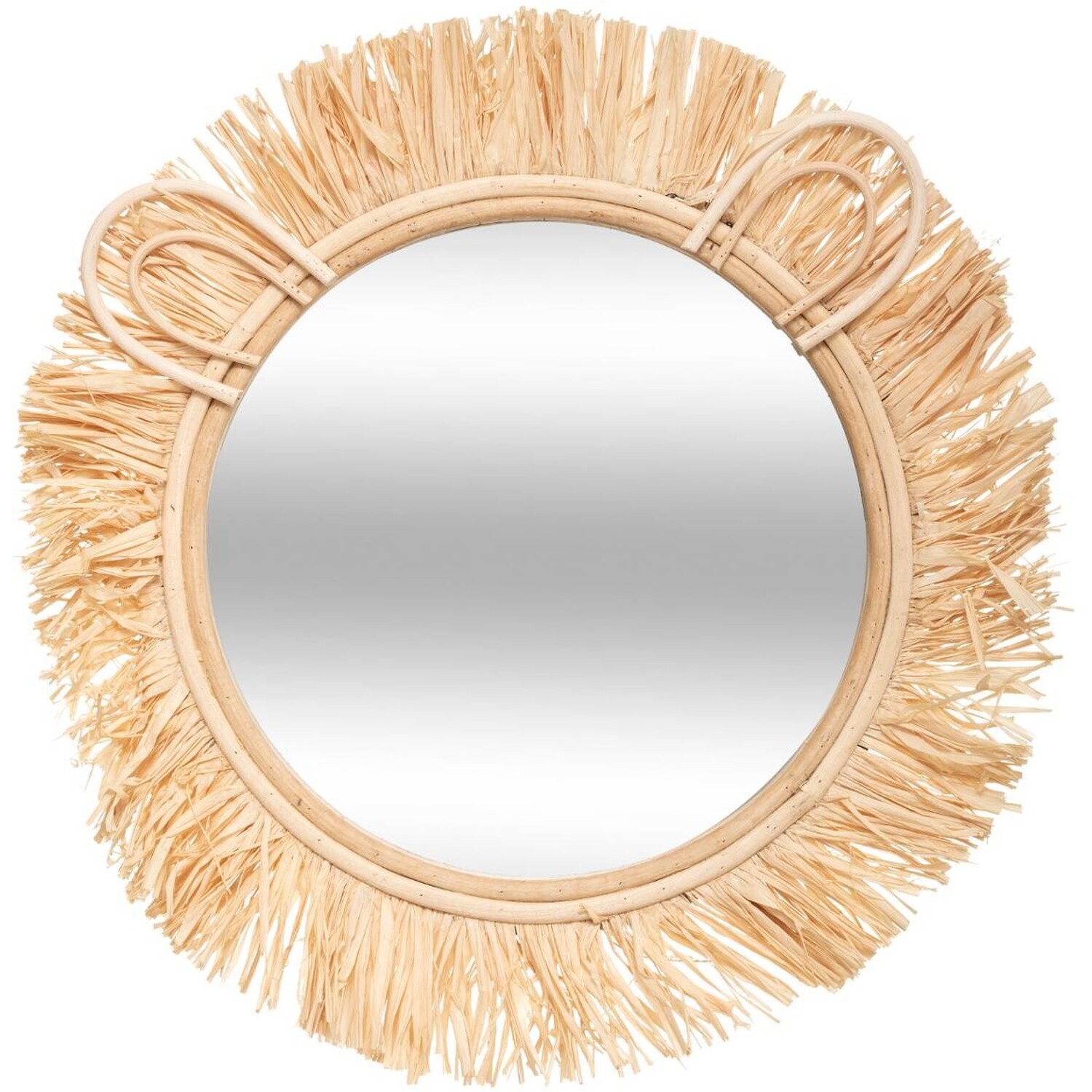 Image of Nursery Raffia Lion Mirror - Natural