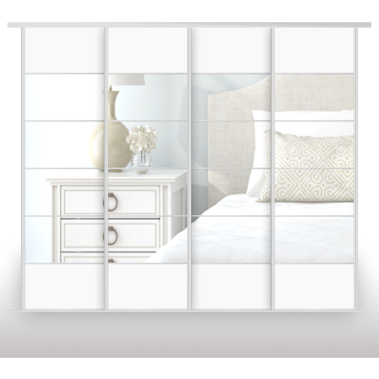 Shush Doors - XXL 4 Door Sliding Wardrobe - Solid 650 / 79kg / MDF, Aluminium thumbnail