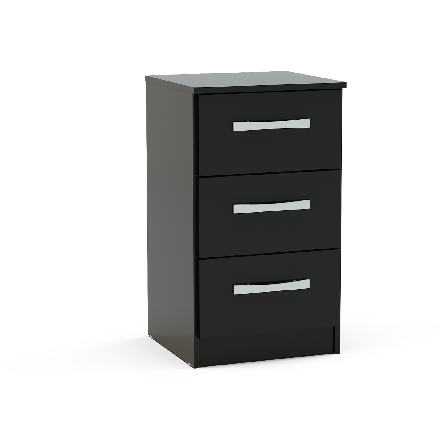 Lynx 3 Drawer Bedside - Black