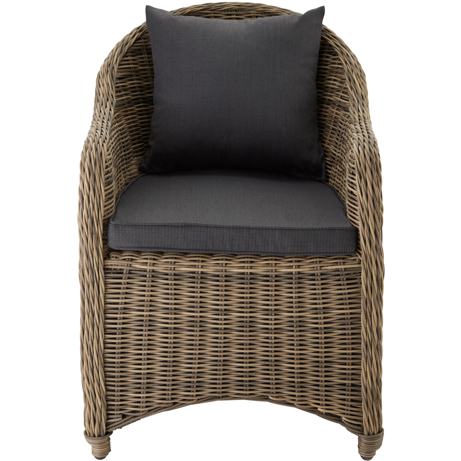 Rattan Garden Bistro Set Zurich 2 Chairs 1 Table - Nature