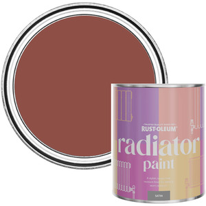Rust-Oleum Radiator Paint in Satin Finish - Fire Brick 750ml