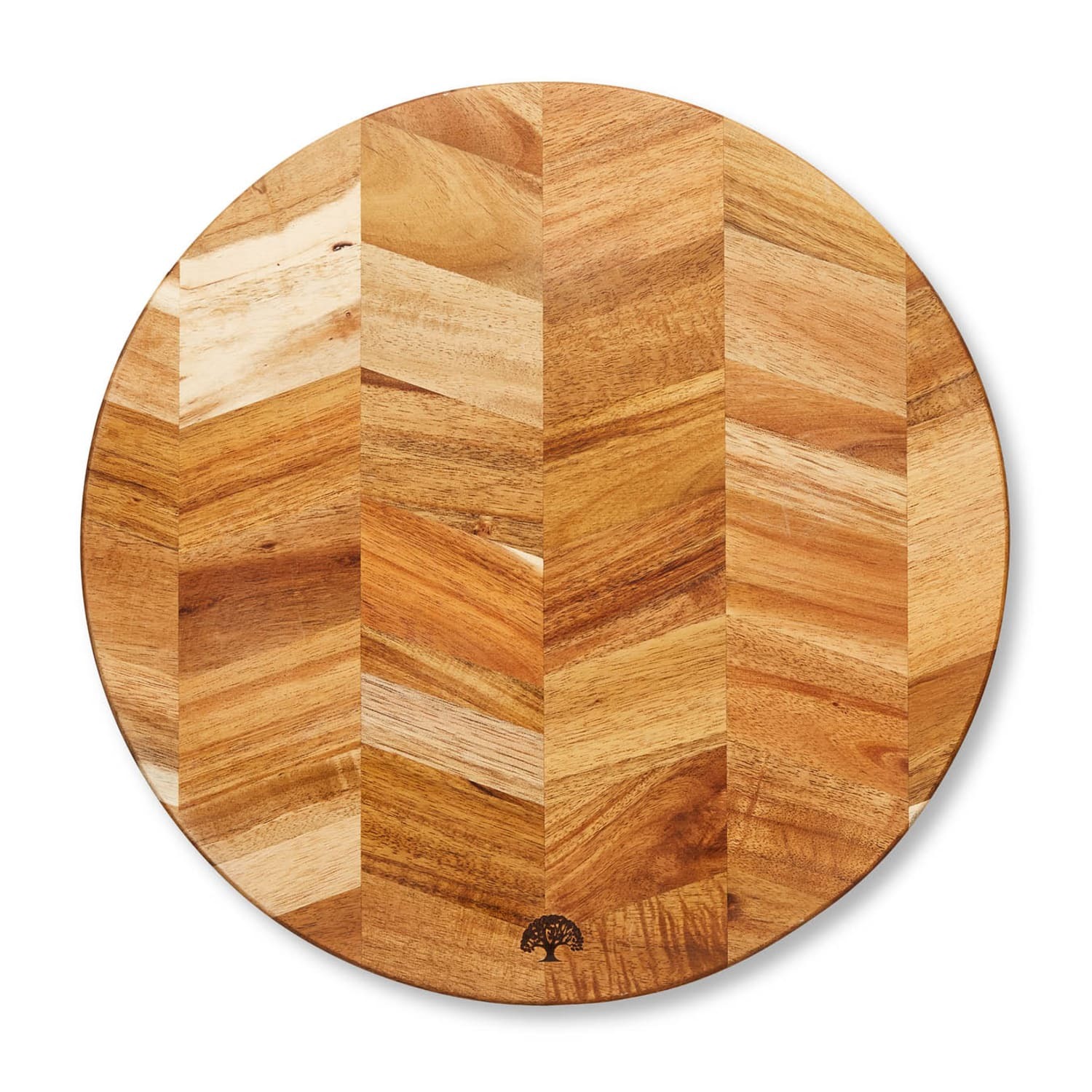 Image of Round Acacia Chopping Board Chevron -&hellip;