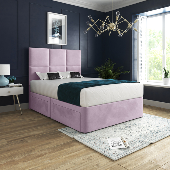 Caprio Upholserted Floorstanding Headboard With Divan Bed Frame
