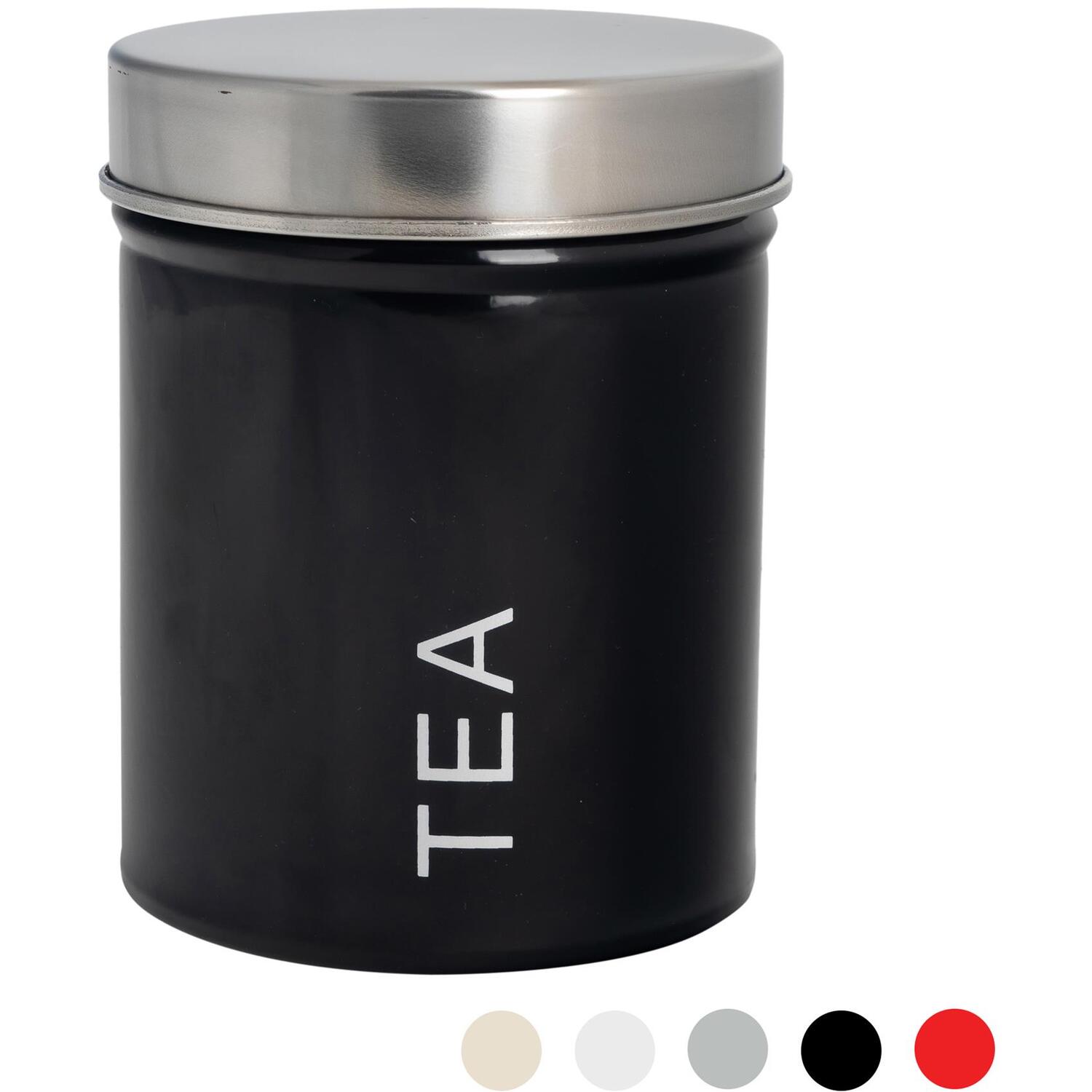 Image of Round Metal Kitchen Tea Canister -&hellip;