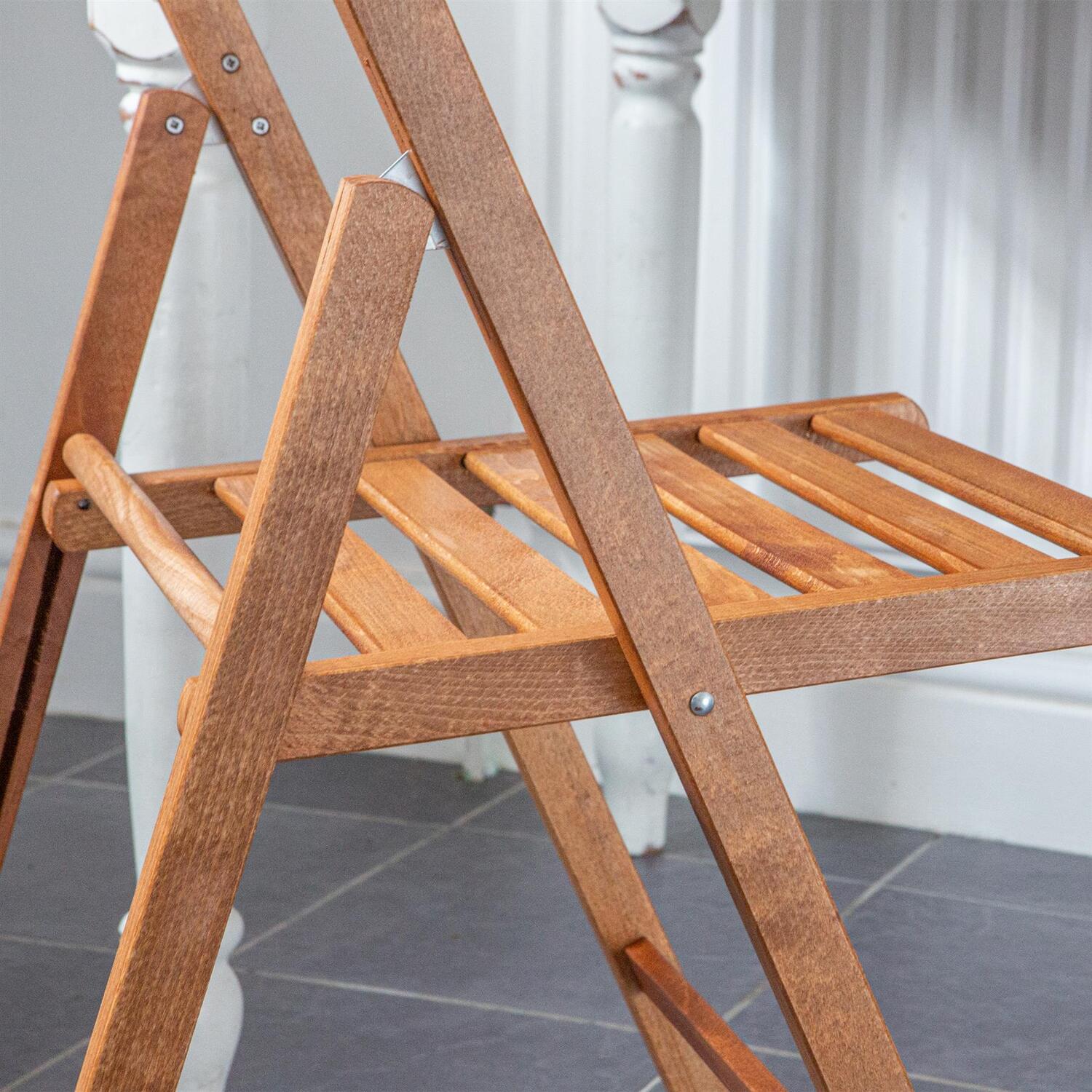 Beech Wood Folding Chair - Walnut 3 5kg
