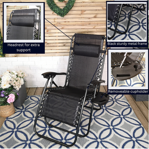 Black / 2 Multi Position Zero Gravity Garden Relaxer Chair shot 3839205
