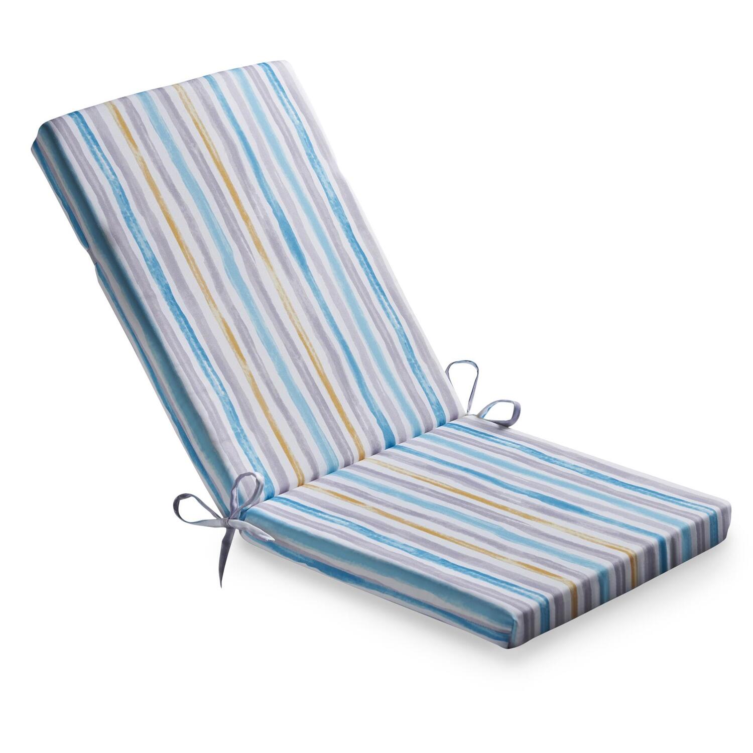 Water Repellent Full Chair Seat And Back Pad - Striped