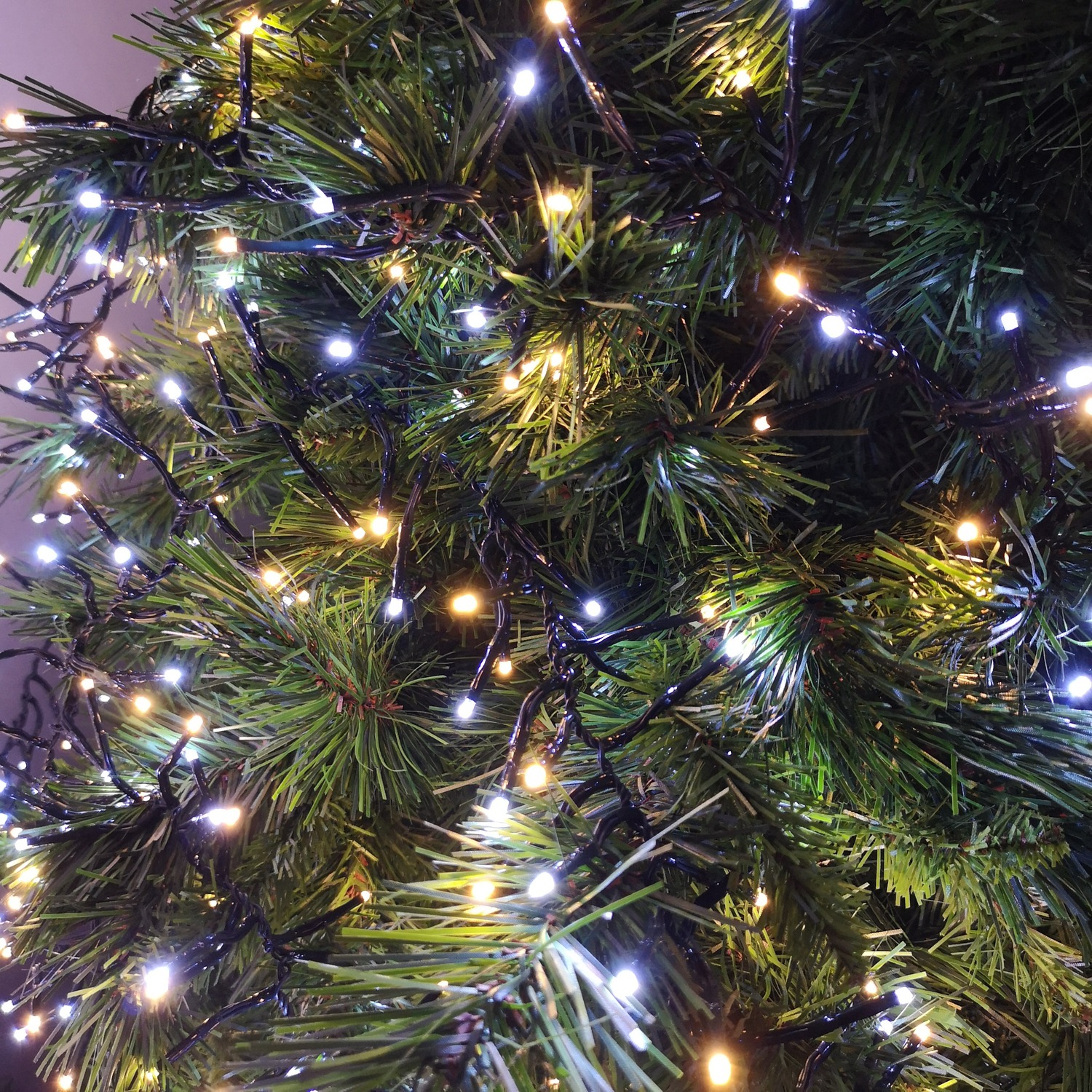LED Cluster Multi Function Christmas Lights with Timer - Rainbow / Plastic