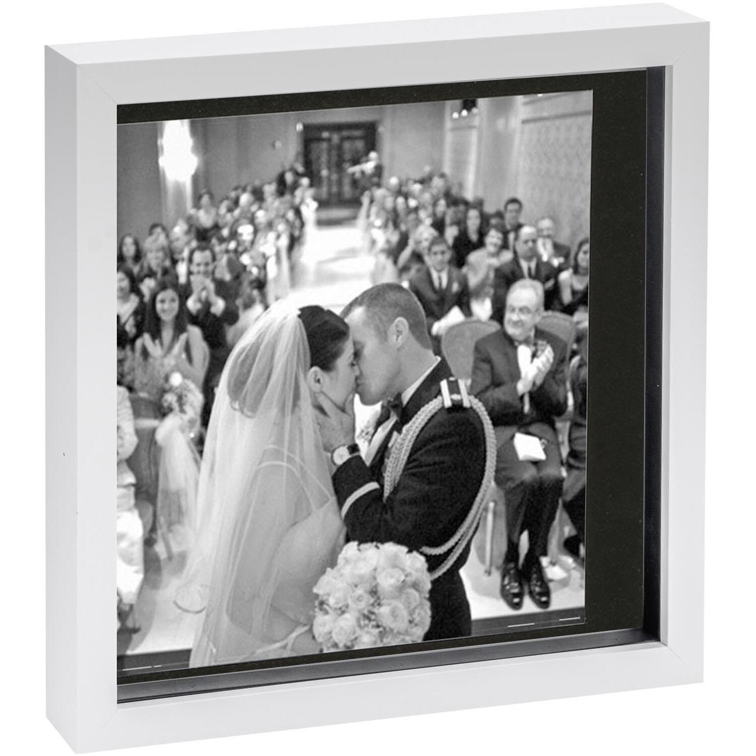 3D Box Photo Frame - 10 x 10" with 8x8" Mount - Black