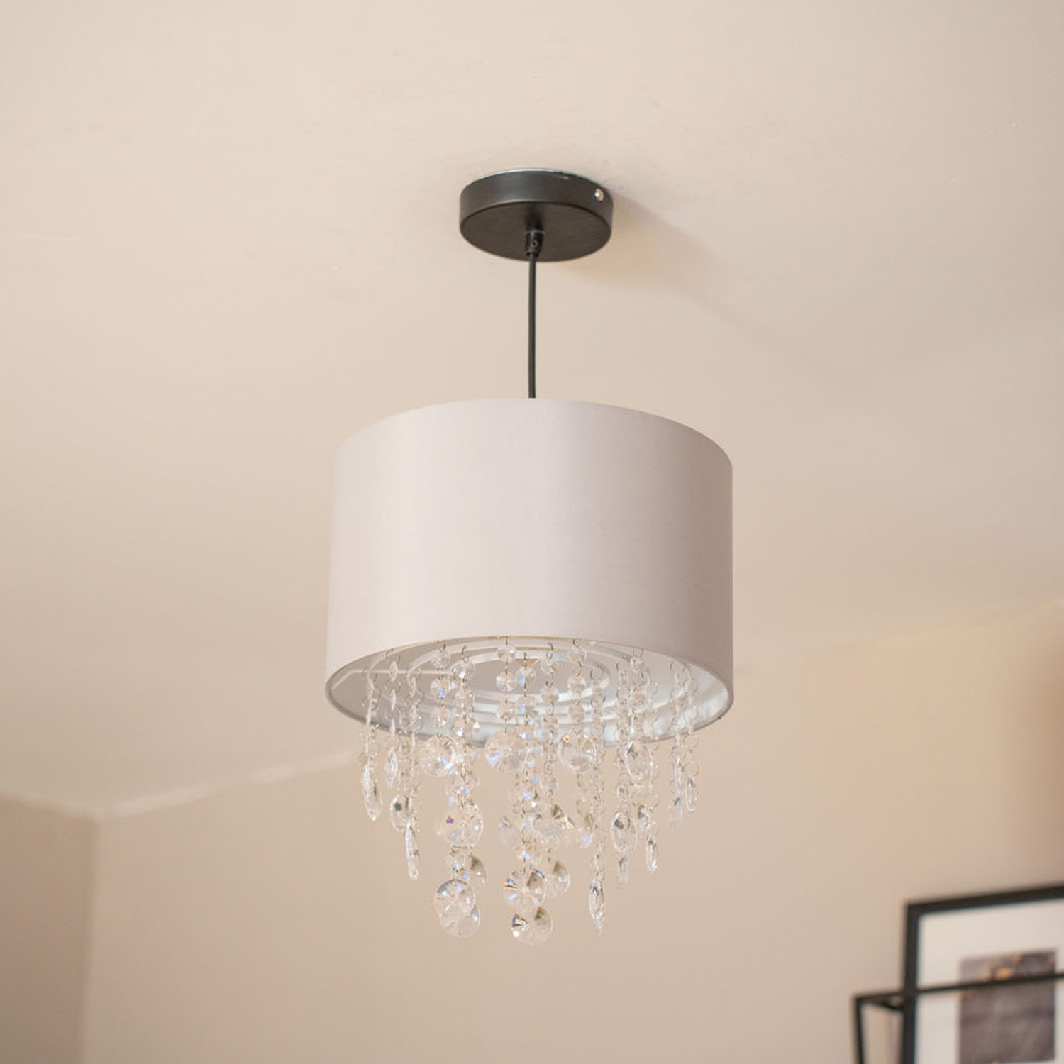 Image of Lulu Grey Easy Fit Fabric Lampshade&hellip;