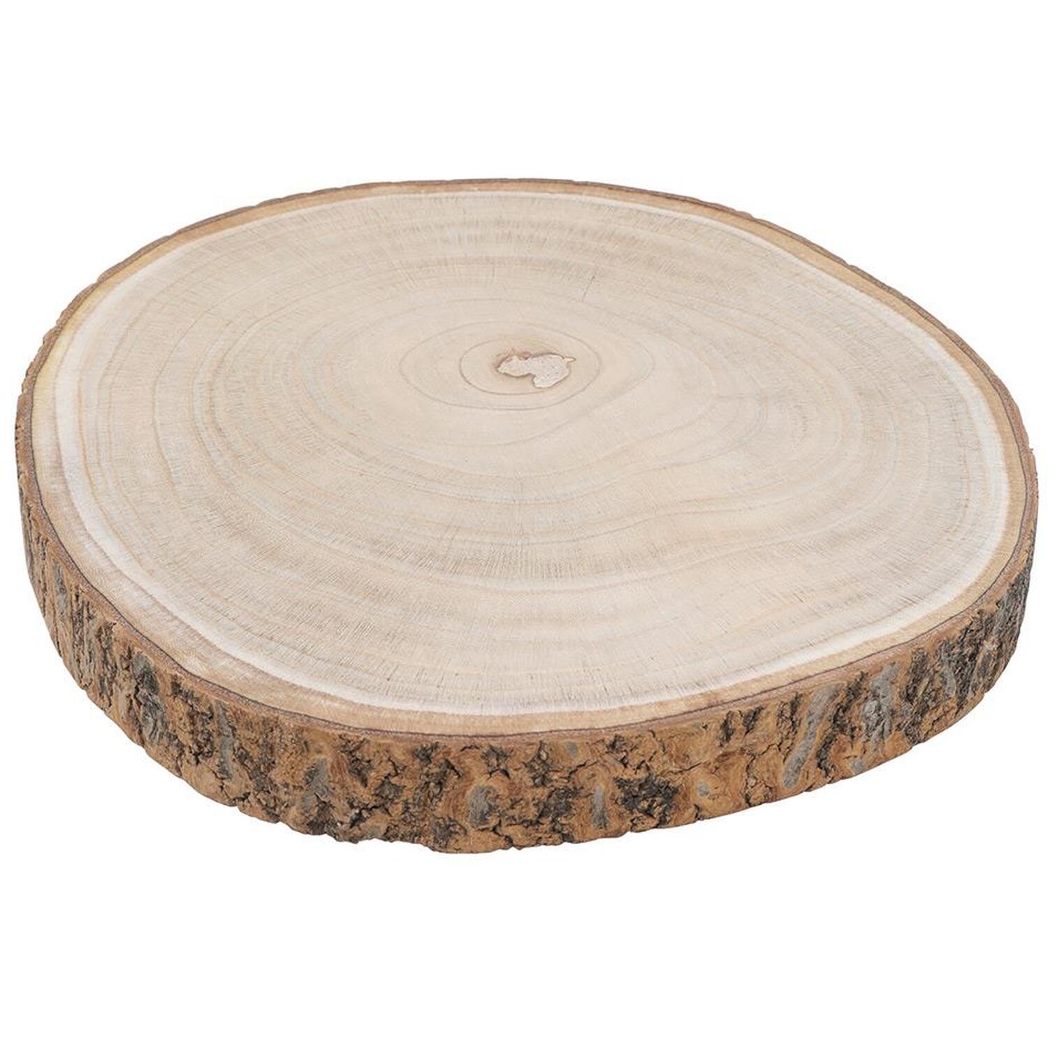 Wooden Tree Trunk Rustic Cake Stand - Brown