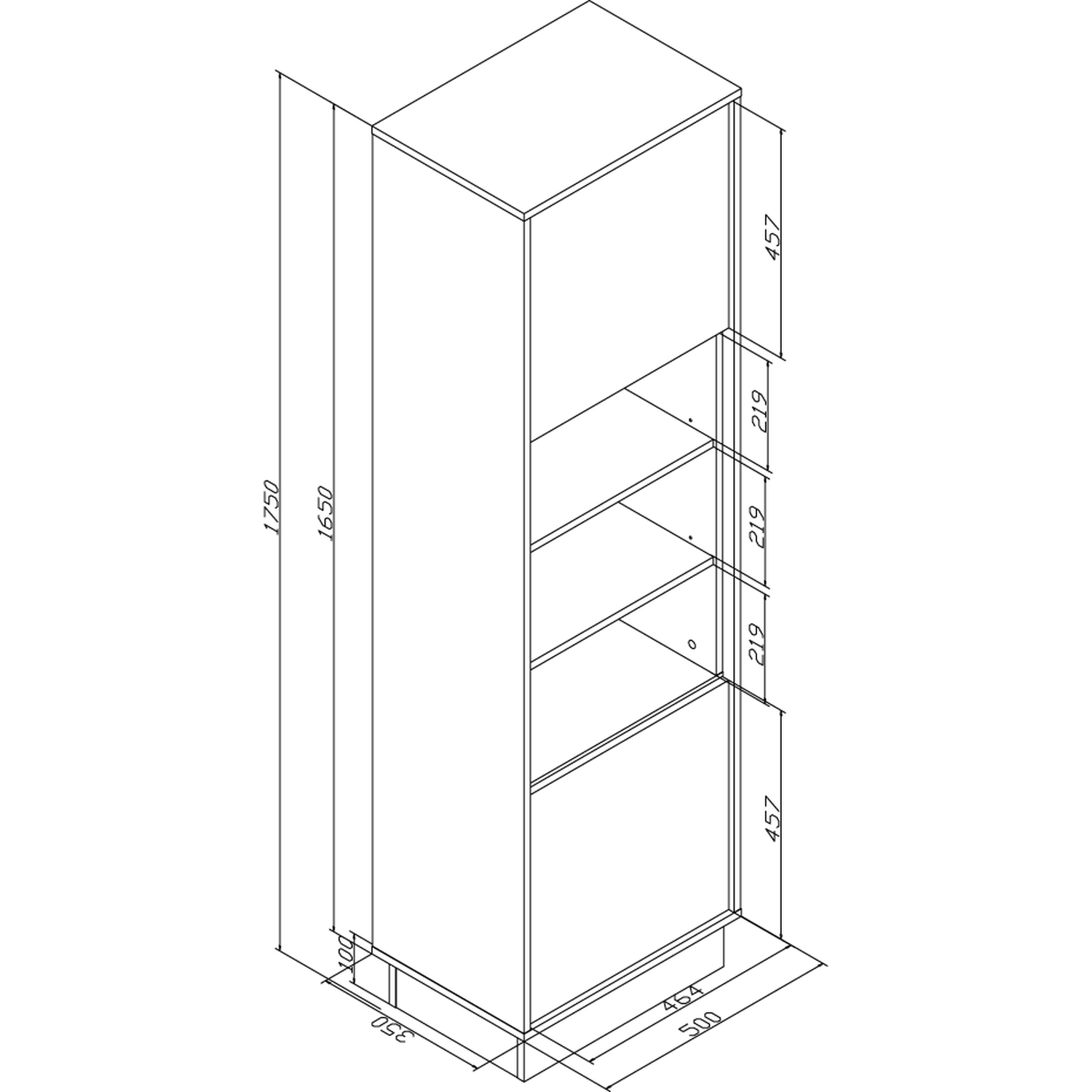 Finesse Display Cabinet 175cm - Loft - White Oak
