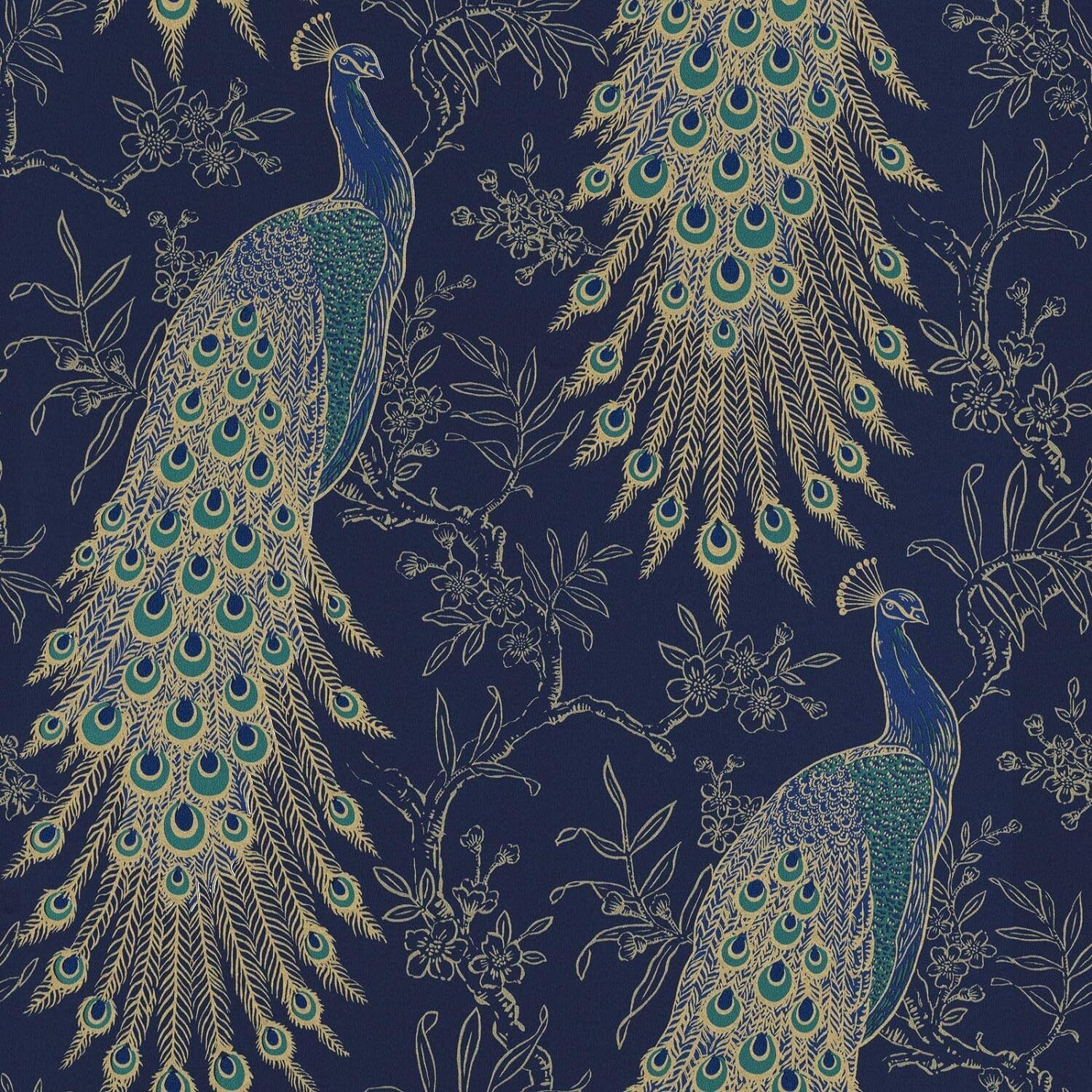blue peacock wallpaper the range