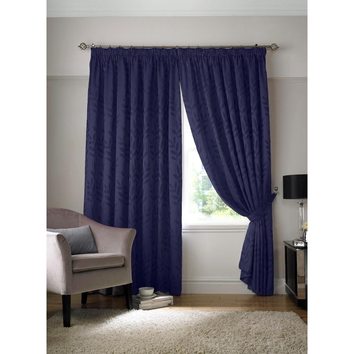 Tivoli Pencil Pleat Curtains - Navy / 229cm