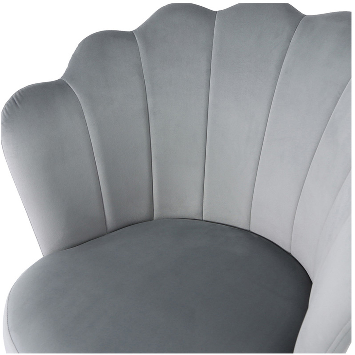 Velvet Shell Dining Chairs With Silver Legs - Shiny