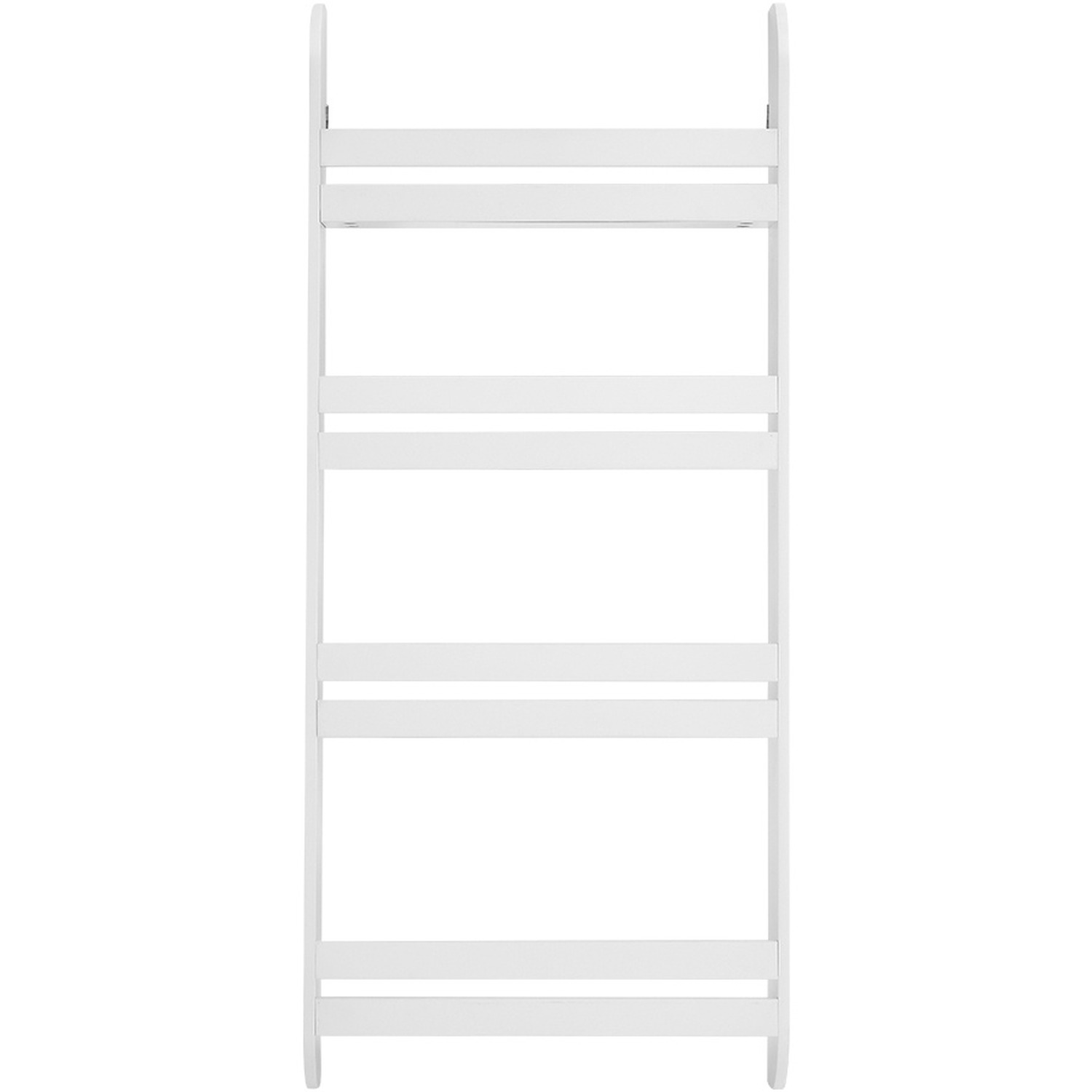 4-tier Wooden Modern Wall-mounted Shelf - White