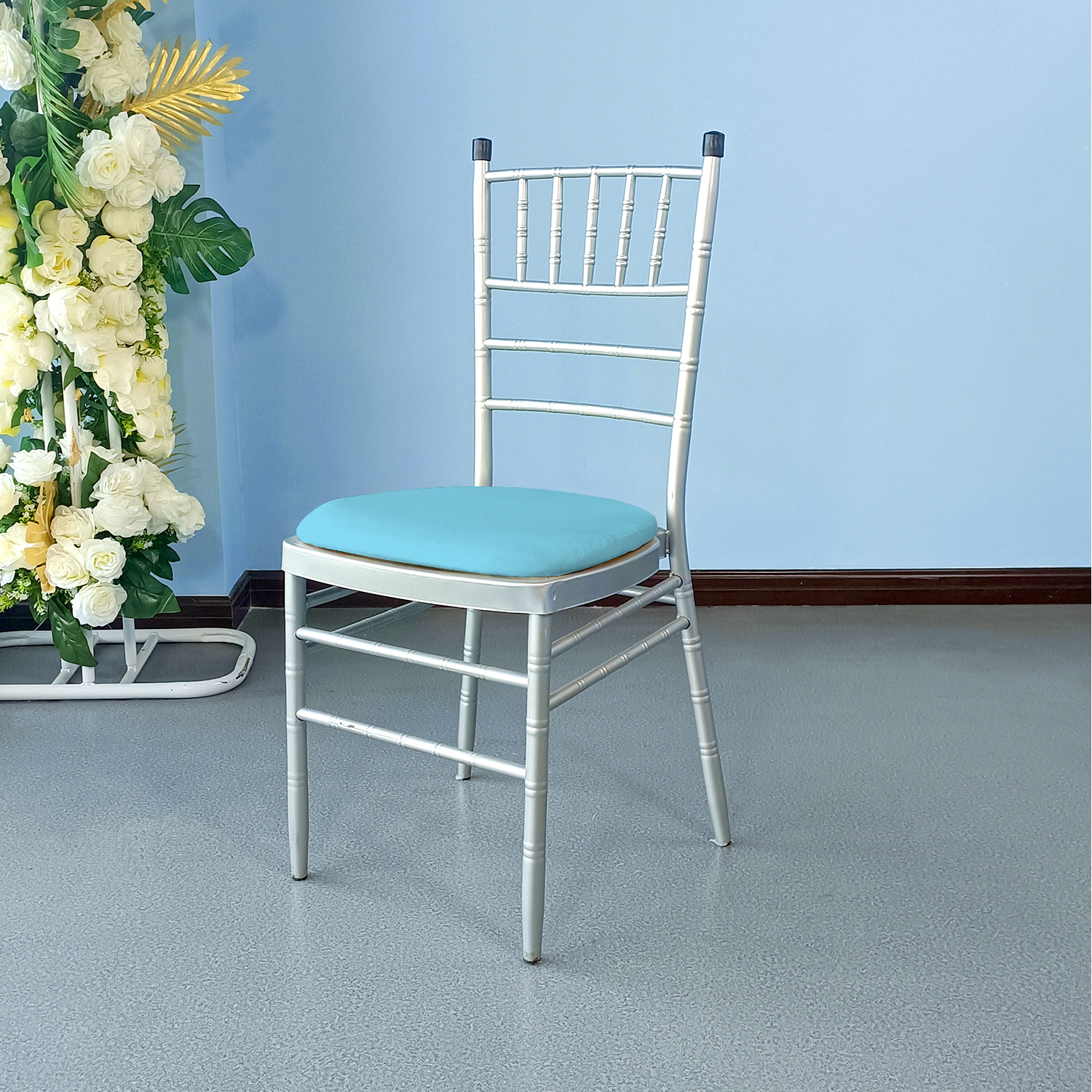 Trimming Shop Spandex Chair Pad Cover - Baby Blue