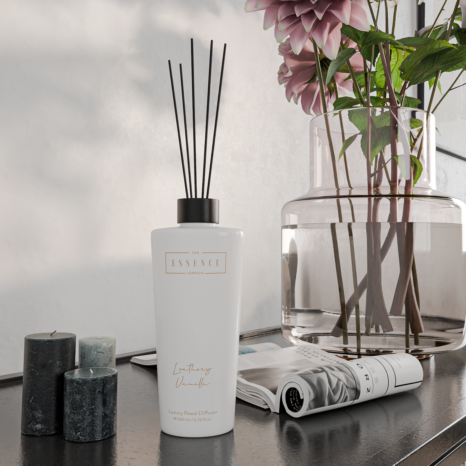 Leathery Vanilla Diffuser - White