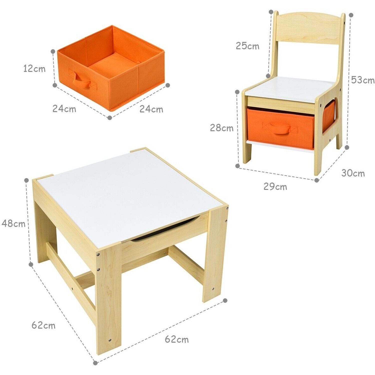 Kids Table Chair Set - Brown