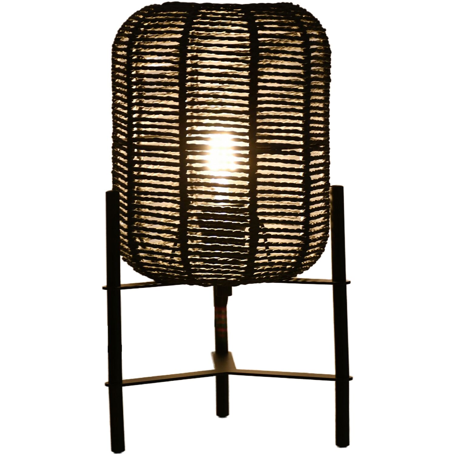 Image of Brodie Roped Weaved Table Lamp Black&hellip;