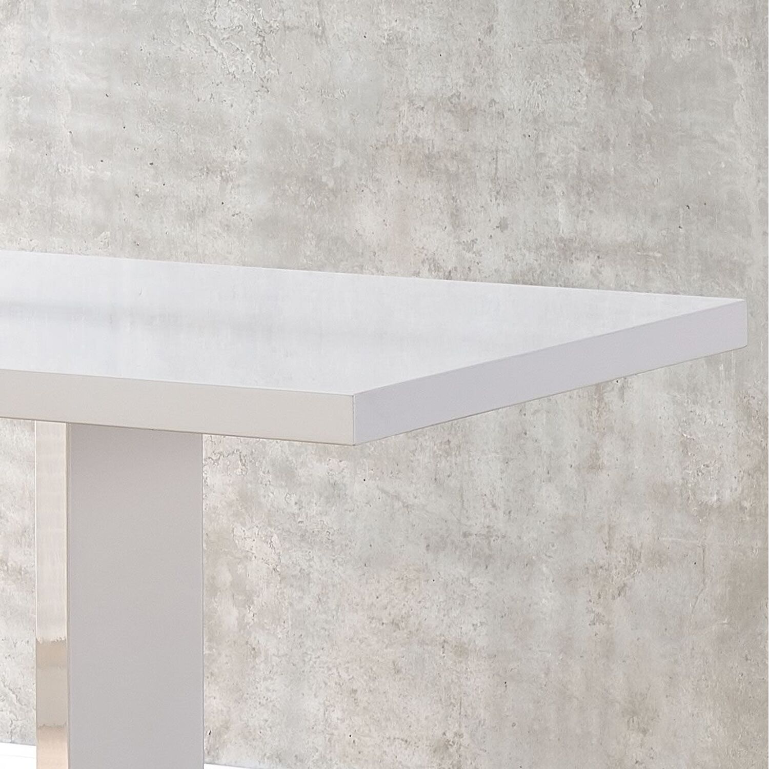 Frias High Gloss Modern Dining Table - White