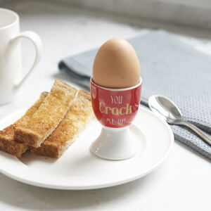 Set Of 6 'You Crack Me Up' Egg Cups