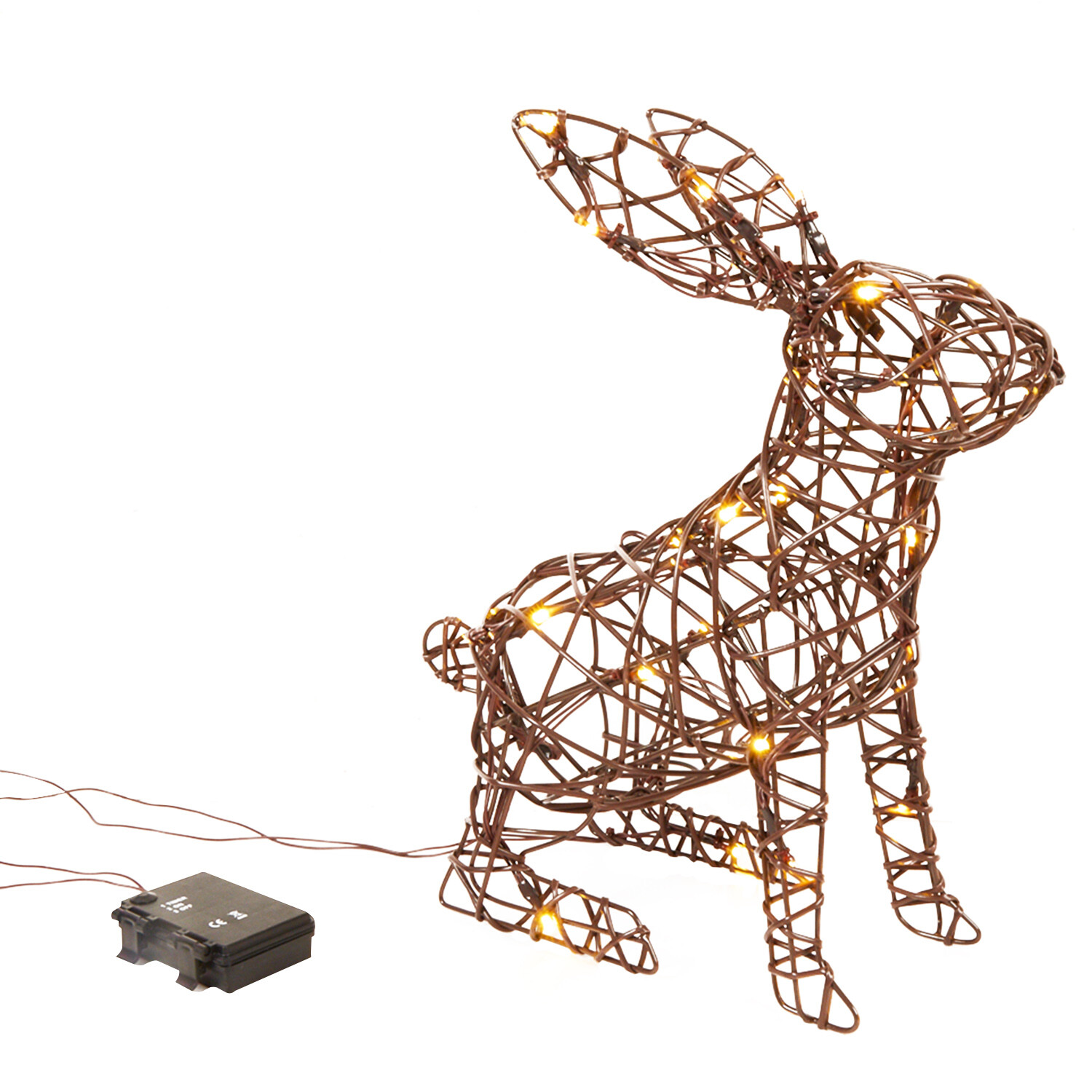 Solar Rattan Effect Bunny - Brown