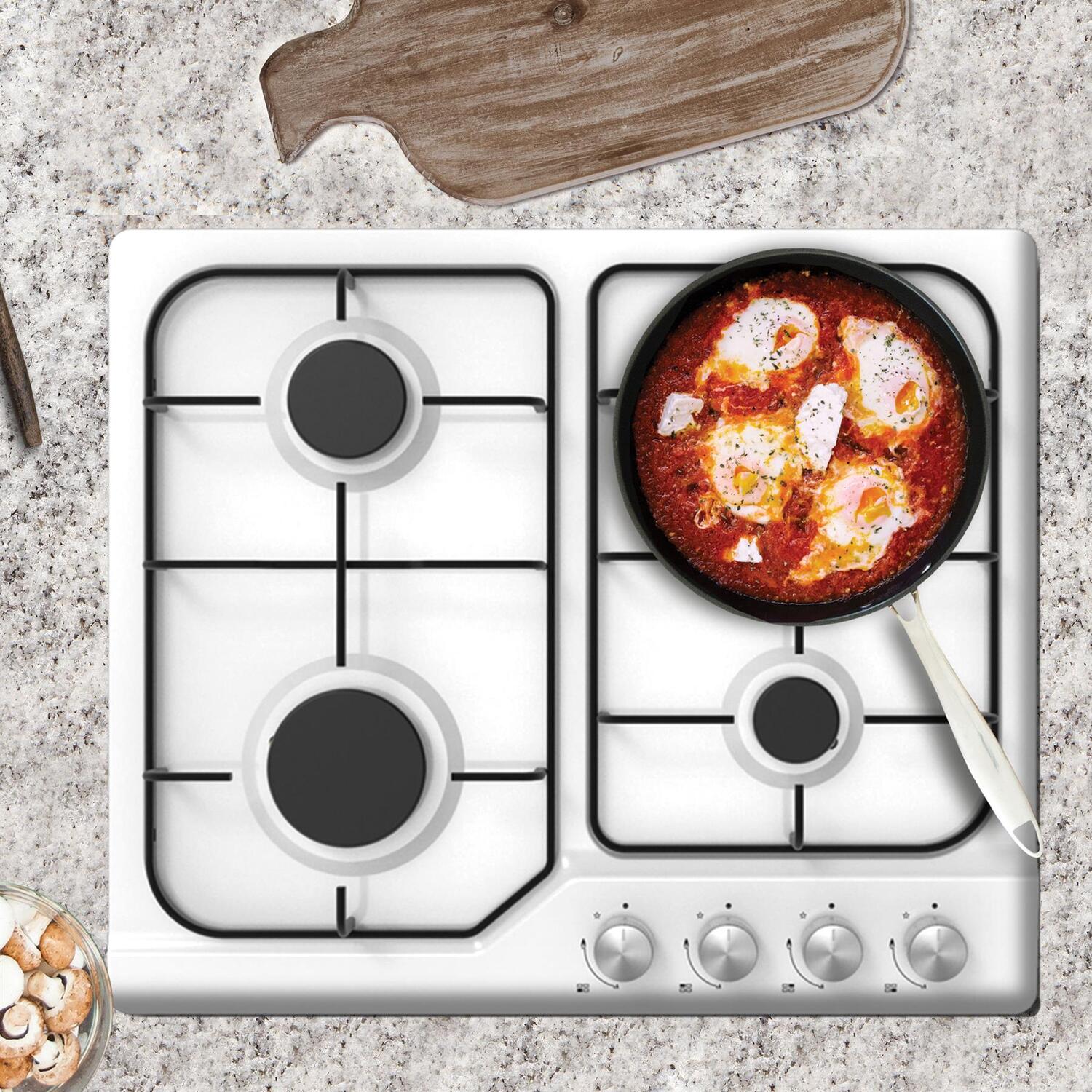 4 Zone Gas Hob - White