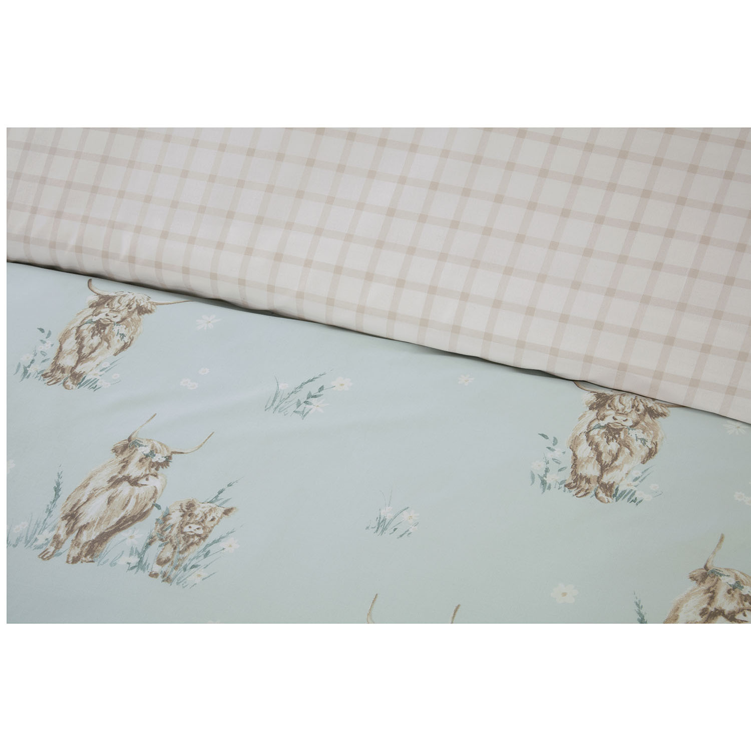 Highland Cows Duvet Set - Blue Double