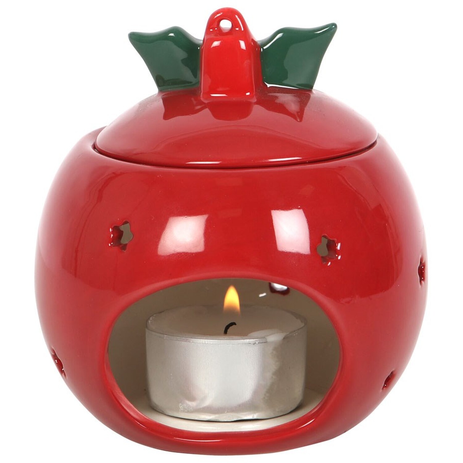 Festive Bauble Oil Burner and Wax Warmer - red