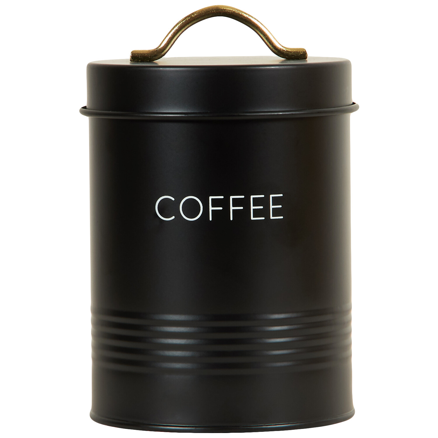 Image of Ribbed Canister Bin - Black /&hellip;