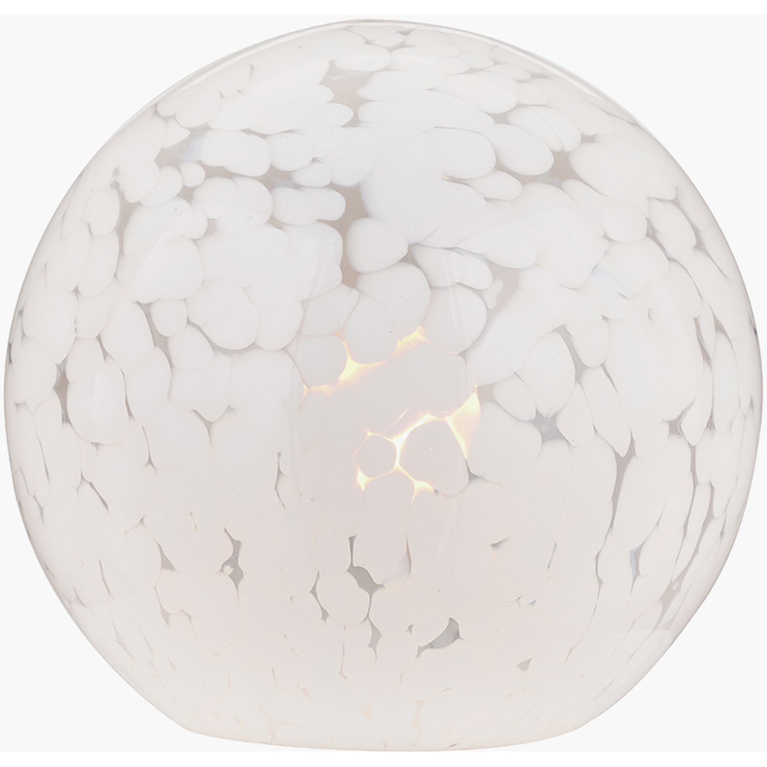 Speckled Glass Spherical Table Lamp - White