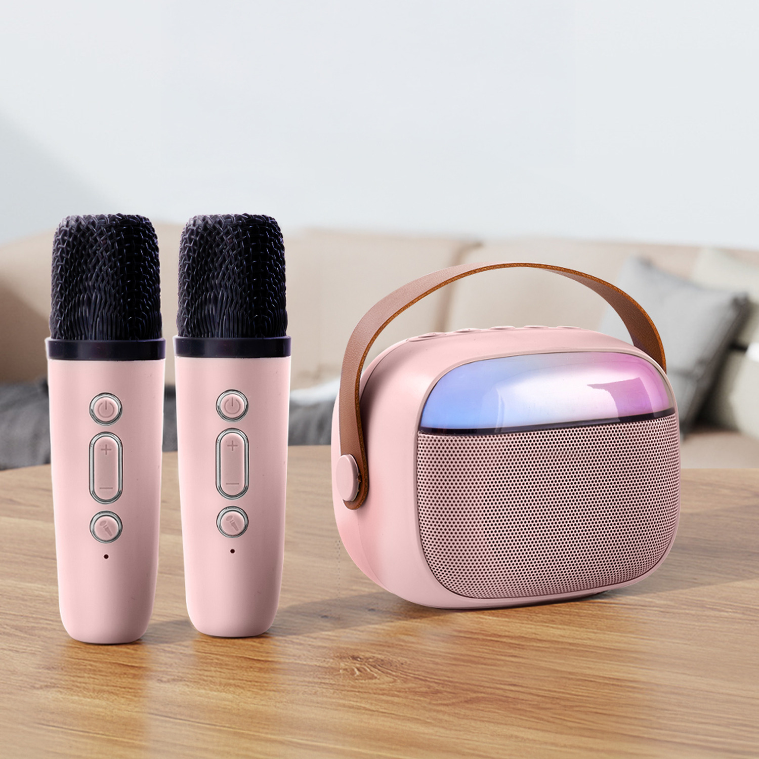 Wireless Karaoke Machine and Microphones - Pink
